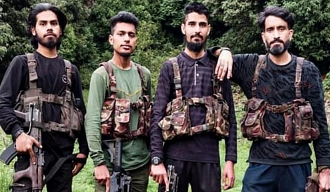 Yasir, left, a terrorist of Lashkar-e-Taiba who was killed in an encounter in Yusmarg, in Budgam, J&K. Another terrorist Musa, right, is believed to be hiding at the same encounter site | PTI