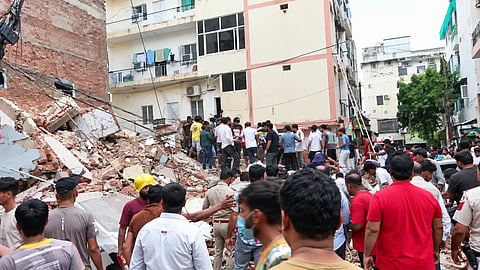 Several feared trapped as hostel building collapses in Delhi’s Satya Niketan

