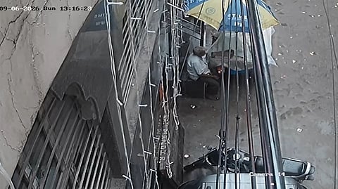 CCTV footage captures the dramatic moment a multi-storey building in Delhi's Satya Niketan collapsed in seconds | X