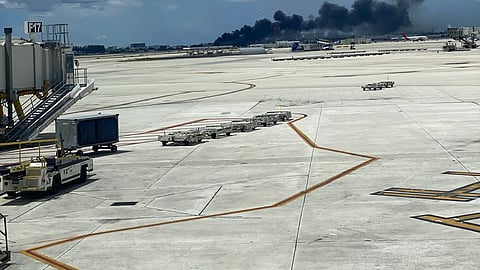 An Amazon Prime Air Boeing 767 cargo aircraft crashed at Miami International Airport after overrunning the runway | X/@joybepach