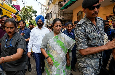 Delhi Chief Minister Rekha Gupta and state Cabinet Minister Manjinder Singh Sirsa at site during a rescue operation, at Satya Niketan near Delhi University's south campus | File image/PTI
