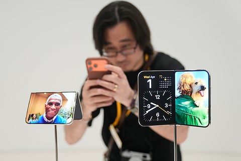 The iPhone Duo is displayed on Wednesday, Sept. 9, 2026, on the Apple campus in Cupertino | PTI