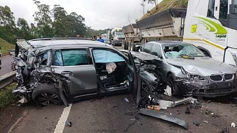A deadly three-vehicle crash in South Africa's Western Cape has killed at least 21 people, with authorities investigating the cause of the collision | X/@southafricandly