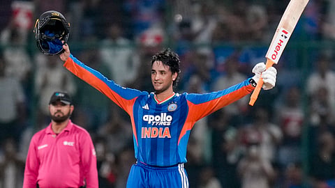 Abhishek eventually fell for a blistering 108 off only 34 deliveries, having hammered 11 sixes and nine fours at a strike rate of 317.64