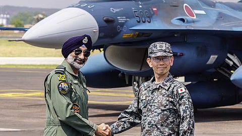 Japanese F-2A fighters are operating from Indian soil for the first time as the two air forces deepen operational cooperation and interoperability