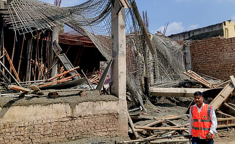 Four fire tenders were rushed to the site, but the two injured workers had already been rescued and taken to hospital