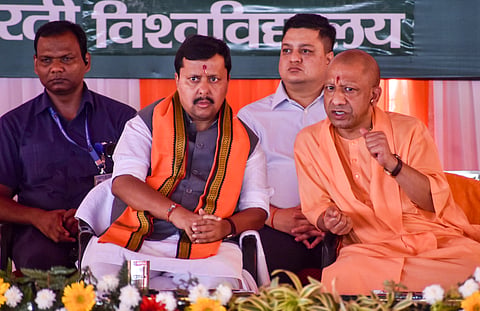 BJP president Nitin Nabin accused Congress and SP of pursuing a 'divide and rule' policy and urged workers to counter the opposition ahead of the 2027 UP polls | File image/PTI
