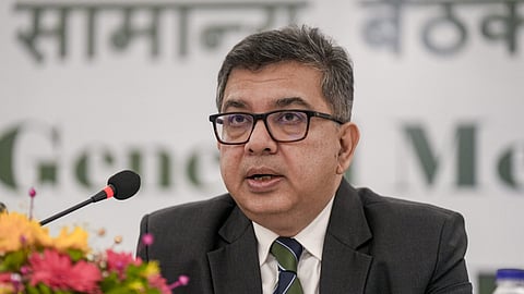Balmer Lawrie and Co., Chairman and Managing Director (CMD) Adhip Nath Palchaudhuri addresses the 109th Annual General Meeting of the company, in Kolkata