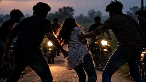 Police are investigating a viral video from Samastipur showing a teenage girl allegedly being surrounded and harassed by several men | Representational image/AI generated