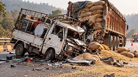 The victims were travelling towards Jagdalpur when their vehicle broke down on NH-30 and was struck from behind by a wheat-laden truck | Representational image