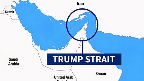 Donald Trump shared a map labelling the Strait of Hormuz 'TRUMP STRAIT' after rejecting an Iranian proposal to reopen the waterway within seven days 