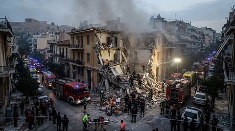 Suspected gas leak triggers deadly Athens blast, leaving six dead and nearby buildings damaged | X