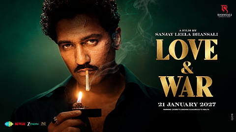 Vicky Kaushal shared his ‘Love & War’ poster ahead of the film’s January 21, 2027 release, giving fans a glimpse of his rugged character 