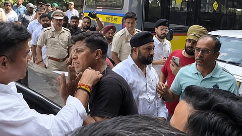 Delhi PWD minister Parvesh Verma appears to slap man filming him during road inspection | X