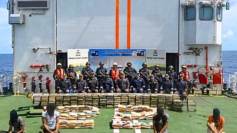 A joint Coast Guard-Gujarat ATS operation intercepted an Iranian dhow in the Arabian Sea and recovered high-grade methamphetamine and heroin | PTI