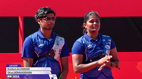 India scripted history in archery as its women's recurve team defeated South Korea 5-3 to clinch a maiden Asian Games gold medal | X/@SportsArena1234