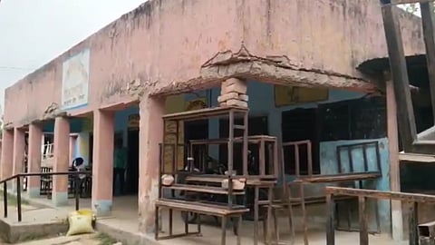Benches used to support crumbling roof at Bihar school as 191 children face safety concerns | X