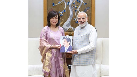 The meeting had followed the inauguration of a memorial corridor in Varanasi honouring the former Japanese Prime Minister’s legacy