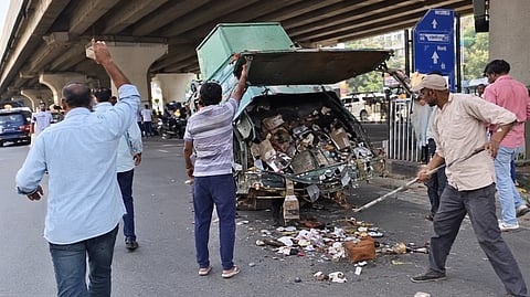 Garbage scattered ahead of CJP protest as Delhi imposes sweeping security restrictions | X