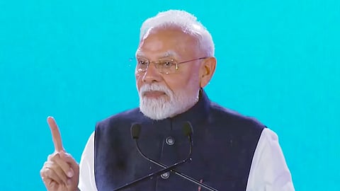 Prime Minister Narendra Modi addresses the Bloomberg New Economy Forum, in New Delhi | PTI