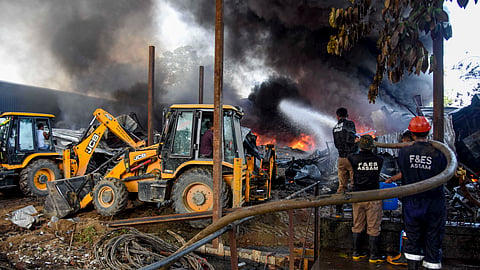 BJP MP Devasish Sharma visited the site as another fire at a flour mill in Haibargaon caused extensive property damage