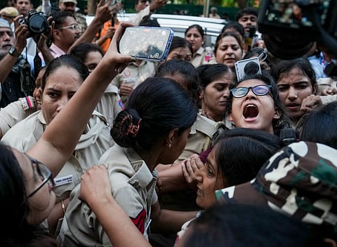 Neha Bora detained near Mandi House shortly after beginning her Tiranga march in Delhi