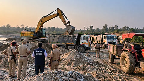 Officials seized heavy machinery, tippers, a tractor and gravel and sand consignments; one person was arrested | Representational image