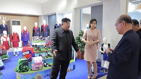 New photos of Kim Jong Un with his daughter and wife have emerged after social media posts claimed he suffered a brain haemorrhage and was taken to Beijing | X