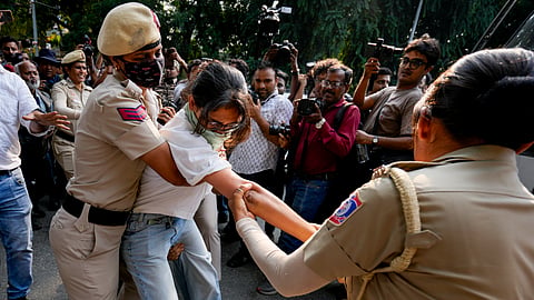 Police stop march near Bangla Sahib Gurdwara as protesters breach barricades, hold People's Parliament and raise concerns over voter deletions
