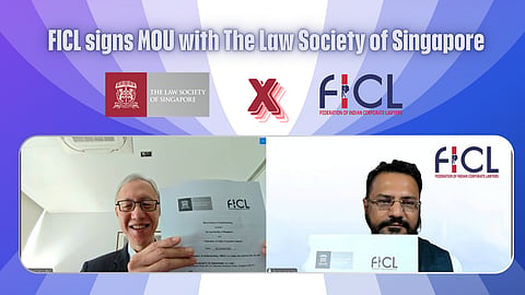 Federation of Indian Corporate Lawyers signs Memorandum of Understanding with The Law Society of Singapore.