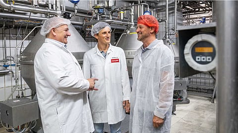 Franz Gründl, Head of Innovation Management at SalzburgMilch (left), Alexander Niedermüller, Head of Maintenance at SalzburgMilch (centre) and project manager Thomas Karl, Sales Engineer at GEA. 