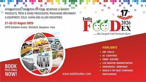 India Foodex - 21 to 23 August 2026 at KTPO Exhibition Center, Bangalore