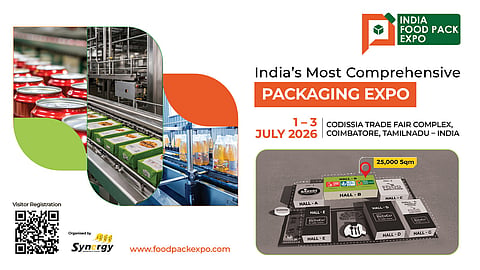 India Food Pack Expo - 1 to 3 July 2026 at CODISSIA Trade Fair Complex, Coimbatore