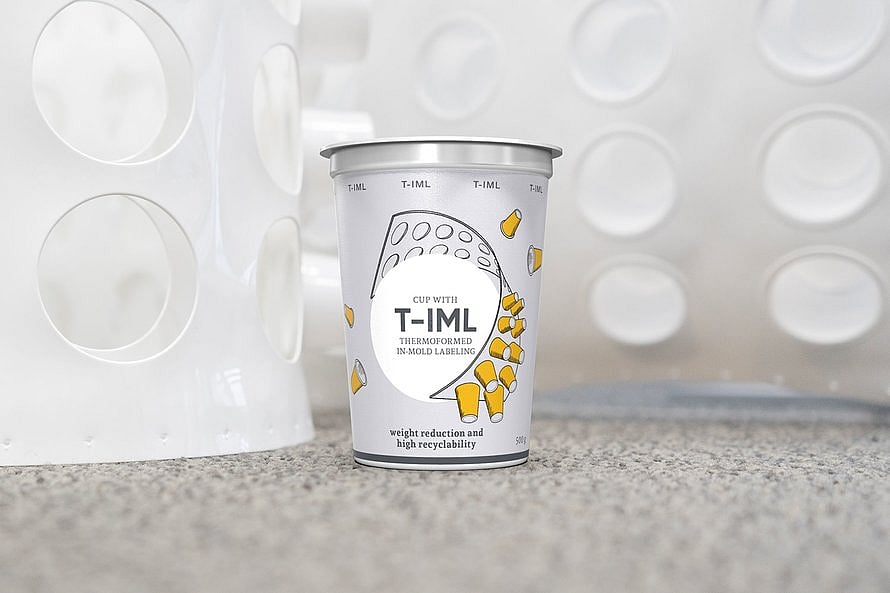 Greiner Packaging makes thermoformed cups with IML decoration