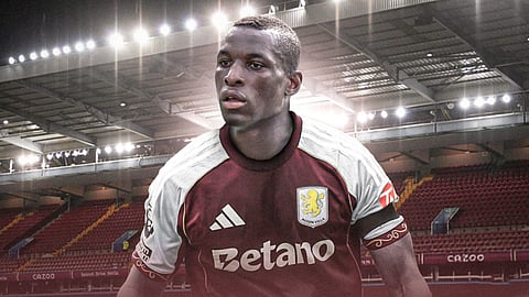 Nicolas Jackson in Aston Villa's home kit