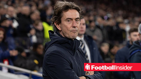 Thomas Frank on the sideline at the Tottenham Hotspur Stadium