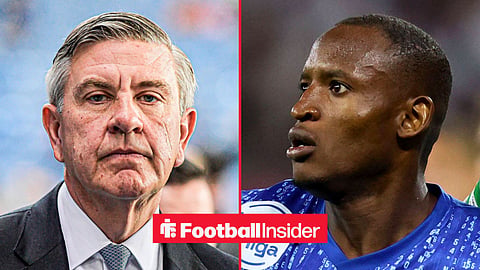 Split image of Rangers chairman Andrew Cavenagh and ZTE defender Akpe Victory