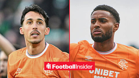 Split image of Rangers strikers Bojan Miovski and Youssef Chermiti