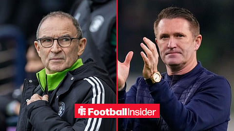 Martin O'Neill and Robbie Keane on the sidelines