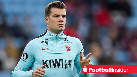 Atletico Madrid striker Alexander Sorloth warming up for Norway