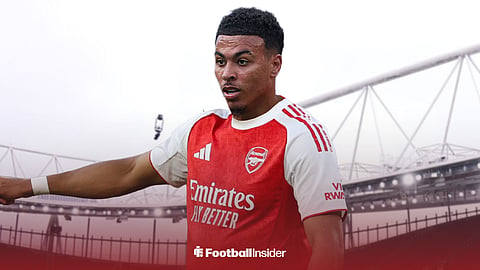 Aston Villa's Morgan Rogers in the 2025-26 Arsenal kit at the Emirates Stadium