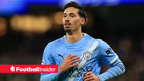 Manchester City midfielder Tijjani Reijnders in action during a game.