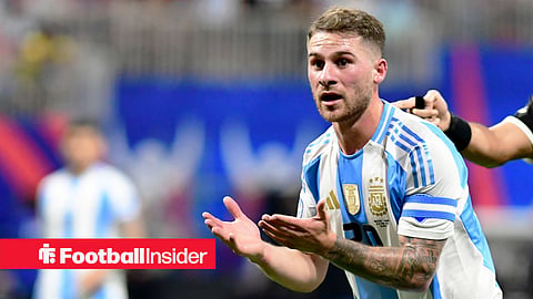 Alexis Mac Allister playing for Argentina looking a tad confused