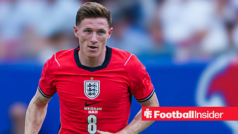 Elliot Anderson playing in an England away shirt