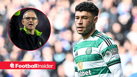 Alex Oxlade-Chamberlain of Celtic during the Scottish Gas Men s Scottish Cup Quarter-final match at Ibrox Stadium, Glasgow 08/03/2026 / Celtic interim manager Martin O'Neill raises a fist to the Celtic fans 