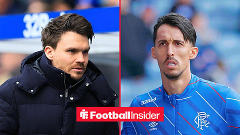 Split image of Rangers manger Danny Rohl and Bojan Miovski