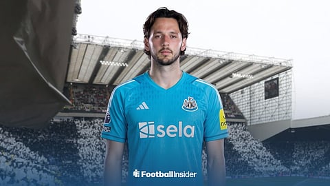 Man City's James Trafford donning a Newcastle United kit at St James' Park.