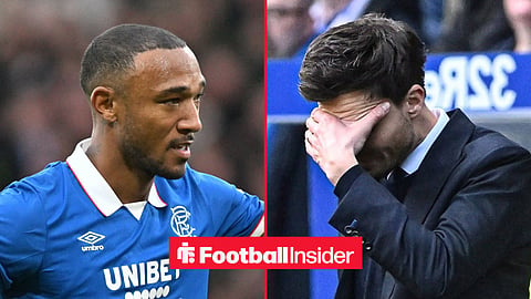 Rangers centre-back Derek Cornelius points with Danny Rohl facepalming