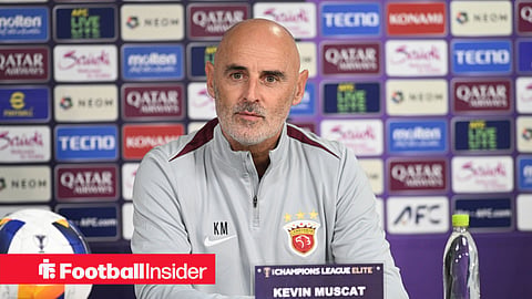 Shanghai Port manager Kevin Muscat at a press conference