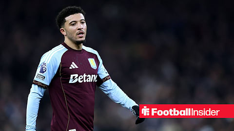 Jadon Sancho in action for Aston Villa during a Premier League game